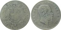 Italien 5 Lire Ag Emanuel II, M (Mailand), Gigante 39, kleine Randstöße -