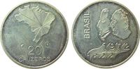 Brasilien 20 Cruzeiros Ag Unabhängigkeit, etwas Patina -