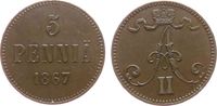 Finnland 5 Pennia Ku Alexander II. von Rußland (1855-1881), winziger Randfehler -