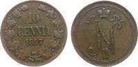 Finnland 10 Pennia Ku Nikolaus II. von Russland 1894-1917 -