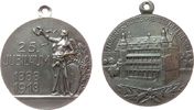 Schützen tragbare Medaille Bronze versilbert Offenbach - Flobert-Schützenverein, auf sein 25. Jubiläum, barbusige Frauengestalt neben Zielscheibe mit Lorbe -