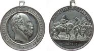 Wilhelm I. (1861-1888) tragbare Medaille Zink Wilhelm I (1797-1888) - Crefeld, Commers alter Artilleristen aus Rheinland und Westfalen, Büste nach rechts / Manöverszene -