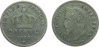 Frankreich 20 Centimes 1866 Ag Napoleon III, BB (Strasbourg) F+