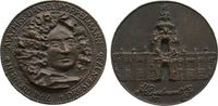 vor 1914 Medaille Bronzeguß Pöppelmann M.D., auf den Baumeister, Büste halbrechts / Zwinger, unsigniert, 58,4 MM -