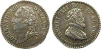 Frankreich Miniaturmedaille Silber Louis XVIII - auf den Regierungsantritt, Büste Henri IIII / Büste Louis XVIII, v. Dubois, 17 MM, 1.97 Gramm, selten, Schr -