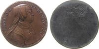 Frankreich Klischee Bleiguß bronziert Anna von Österreich mit Witwenschleier, Louis XIV (1643-1715), ca. 54 MM, neuzeitliche Anfertigung der Rücksei -