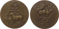 Tschechoslowakei Medaille 1988 Bronze Koospol - 40. Jahrestag, Tschechisches Außenhandelsministerium, Pferd inmitten von Feldfrüchten / Obst über...