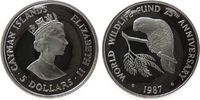 Kaiman Inseln 5 Dollar Ag WWF, Weißkopfamazone -