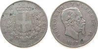 Italien 5 Lire Ag Emanuel II, M (Mailand) -