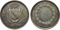 Frankreich Medaille Silber Lunéville - Schützengesellschaft, ca. 1860-1880, Société de Tir, Wappen / leeres Gravurfeld und unvollständiges Datum 18. -