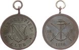 Frankreich tragbare Medaille Bronze versilbert Strasbourg - Gänselspiel Club, Wappen / Anker mit gekreuzten Lanzen, ca. 24,5 MM -