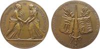 Frankreich Medaille Bronzeguß Entente Cordiale - 50. Jahrestag des Abkommens zwischen Frankreich und Großbritannien, Ziel dieses Abkommens war eine -