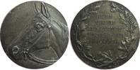Tiere Preismedaille Bronze versilbert Bad Pyrmont - Turnier 1921 Piccolo, Pferdekopf nach links / Mehrzeiler mit Gravur, ca. 60 MM, kleine Randfehle -