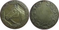 Tiere Medaille Bronze versilbert Berlin - Sport Kartell, Pferdekopf nach links / leeres Gravurfeld, v. Lauer, ca. 55 MM -