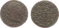 Spanien 2 Maravedis Ku Ferdinand VII, kleine Druckstelle -