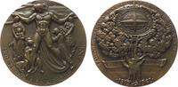 USA Medaille Bronze New York - auf 150 Jahre First National City Bank, div. Gestalten u.a. bei der Arbeit / Baum mit Kompass, Signatur unlese -