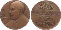 Wien Medaille Bronze Stolz Robert (1880 - 1975) - Ein Gruss aus Wien, Dirigent, Brustbild halblinks / Noten zu zwei Herzen im Dreiviertelta -