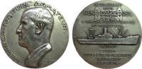 Frankreich Medaille Bronze versilbert Cangardel Henri - auf den 25. Jahrestags des Schiffahrtsunternehmens, Reeder, Büste nach links / Frachter, v. -
