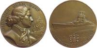 Frankreich Medaille Bronze Bart Jean (1650-1702) - auf das Schlachtschiff Jean Bart (Richelieu-Klasse), französische Freibeuter und Admiral, Brustbi -