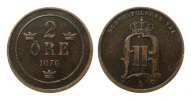 Schweden 2 Öre Br Oscar II -