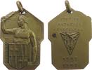 Spanien tragbare Medaille Bronze Barcelona - 50. Jahrestag Club de Natacion, männliche Gestalt hinter Wappen / Emblem, ca. 29 x 43 MM, Fleck -
