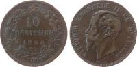 Italien 10 Centesimi Br Emanuel II, OM (Straßbourg) -