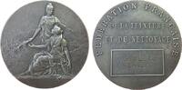 Frankreich Medaille Bronze versilbert Verband der Färberei und Reinigungen - verliehen an Guille Emile, stehende Marianne vor personifizierter Indus -