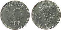 Schweden 10 Öre NiBr Gustav V, Sieg 26, etwas berieben -