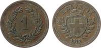 Schweiz 1 Rappen 1912 Br HMZ 1215 ss