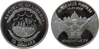 Liberia 10 Dollars Ag Benedikt XVI, Petersdom -