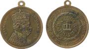 Wilhelm I. (1861-1888) tragbare Medaille Bronze Wilhelm I (1797-1888) - auf die 25. Jahrfeier der Thronbesteigung, Preussen, gekrönte Büste nach rechts / Krone und Umsc -