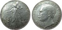 Italien 2 Lire Ag Victor Emanuel III, Gigante 100, Randfehler -