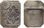 Schützen Plakette Bronze versilbert Wiesbaden - auf das 31. Verbandsschießen, Kurhaus, ca. 29,5 x 39,8 MM, mattiert -