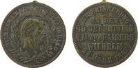 Wilhelm I. (1861-1888) Medaille Bronze Wilhelm I. (1861-1888) - zur Erinnerung an seinen 90. Geburtstag, Büste nach rechts / Mehrzeiler, ca. 28,2 MM, abgebroche -