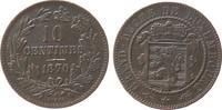 Luxemburg 10 Centimes Br Willem III, mit Punkt -