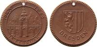 Porzellan Medaille Böttger Steinzeug Dresden - 10. Jahrestag der Zerstörung, ca. 41,5 MM, braun -
