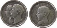 Napoleon Miniaturmedaille Silber Napoleon III. (1852 - 1870) - auf die Taufe des Prinzen, Büsten der Eltern nach links / Büste des Kindes nach links , v. -