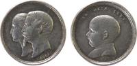 Napoleon Miniaturmedaille Silber Napoleon III. (1852 - 1870), auf die Taufe des Prinzen, Büsten der Eltern nach links / Büste des Kindes nach links , v. A -