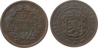 Luxemburg 5 Centimes Br Willem II, feine Kratzerchen, A -