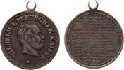 Wilhelm I. (1861-1888) tragbare Miniaturmedaille Silber Wilhelm I - Deutscher Kaiser (1797-1888), Büste nach rechts / das Vater Unser..., unsigniert, 16,6 MM, Öse defekt -