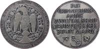 Städte Medaille 1962 Bronze versilbert Mainz - auf die 2000 Jahrfeier, ca. 40 MM vz