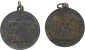 Reformation / Religion tragbare Medaille Bronze Trier - auf die Ausstellung des Heiligen Rock, Dom zu Trier / der heilige Rock unter Stern, ca. 27,3 MM -