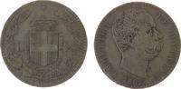 Italien 2 Lire Ag Umberto I, R (Rom), feiner Kratzer -