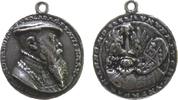 Personen tragbare Medaille 1541 Bronze versilbert Löffelholz Hans von Kolberg - Patrizier, Nürnberg, Büste nach rechts / Wappen, v. Matthes Gebel...