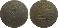 Brasilien 80 Reis Ku Joao VI als Prinzregent, Gegenstempel Wappen auf 40 Reis 1796 -