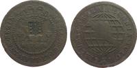 Brasilien 80 Reis 1809 o.J. Ku Joao VI als Prinzregent, Gegenstempel Wappen auf 40 Reis 1786 ss