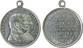 Wilhelm I. (1861-1888) tragbare Medaille Zinn Wilhelm I (1797-1888) und Augusta - auf ihre Goldene Hochzeit, beider Büsten nach rechts / Mehrzeiler, Signatur: F.L. ca. 3 -
