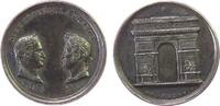 Napoleon Miniaturmedaille Silber Napoleon & Louis Philipp - auf die Enthüllung des Arc de l'Etoile, beider Büsten sich gegenüber / Triumphbogen, v. Montag -
