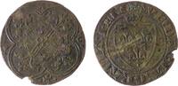 Jetons Rechenpfennig Messing Lilienwappen unter Krone, AVE MARIA GRACIA PLLI / Lilienkreuz im Vierpass, ca. 25 MM, Randausbruch -