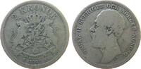 Schweden 2 Kronen 1880 Ag Oscar II, Sieg 59 fast schön